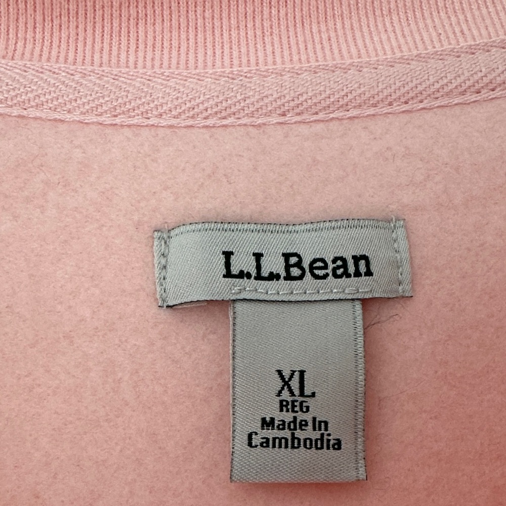 L.L. Bean Pastel Pink Logo Pullover Sweatshirt - Picture 2 of 3